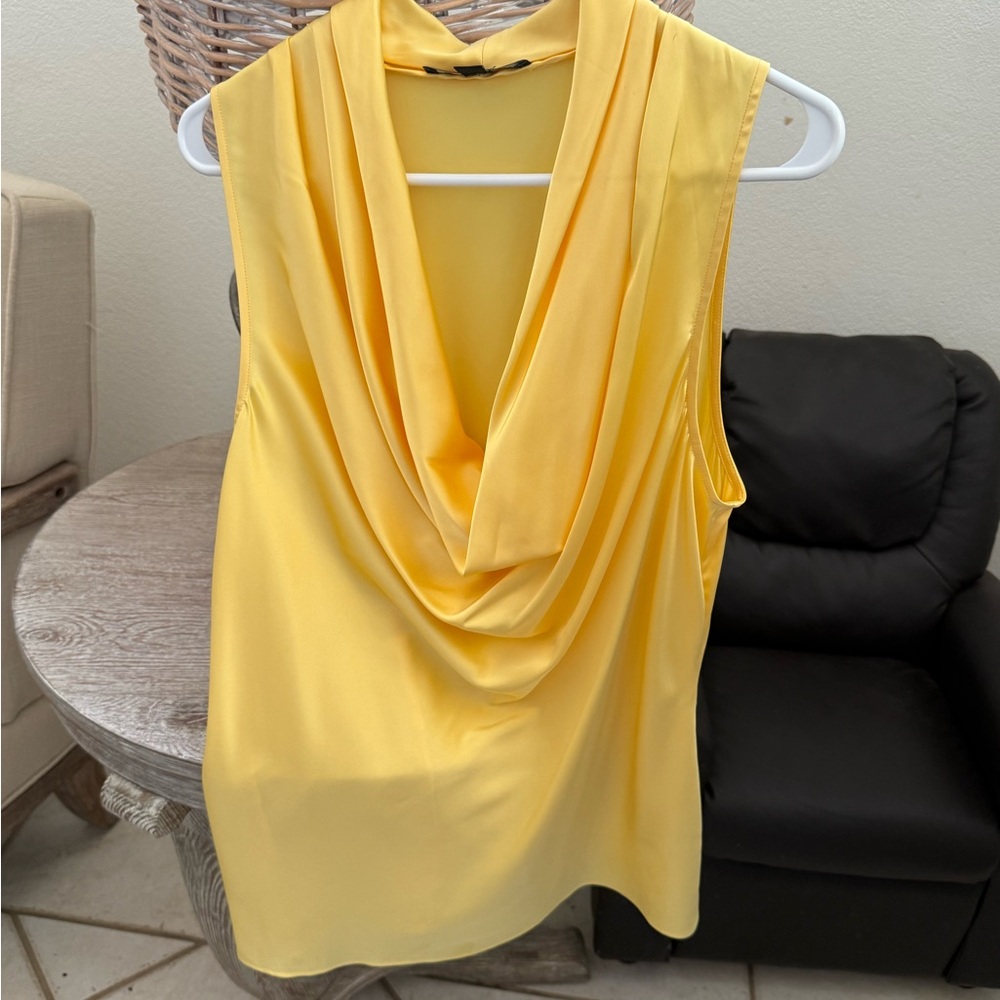 Boston Proper Sunny Yellow Cowl Neck Tank Top